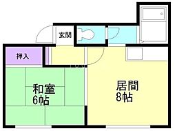 第5双葉マンション 1LDKの間取図画像