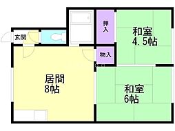 豊栄マンション 2LDKの間取図画像