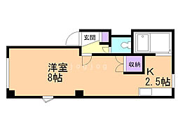 ジュネスコーポラス 1Kの間取図画像
