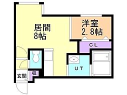 札幌市営南北線 平岸駅 徒歩4分の賃貸マンション 1階1LDKの間取り