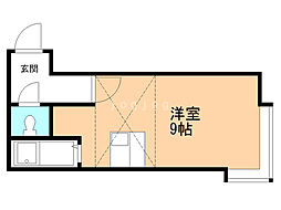 ストラーダ中の島 ワンルームの間取図画像