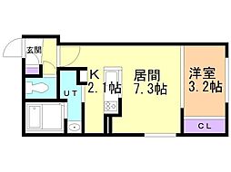 札幌市営東豊線 月寒中央駅 徒歩6分の賃貸マンション 3階1LDKの間取り