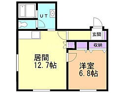 Ａｒｉｅｌ 3階1LDKの間取り