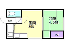 中村ハウス 1LDKの間取図画像