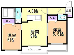 間取図画像 2LDK