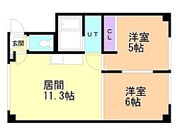 クレアール月寒B 2階