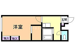 レオパレスヴィラ北野 1Kの間取図画像