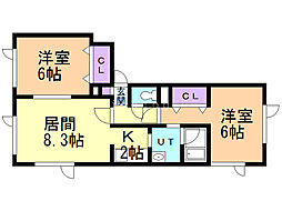 間取図画像 2LDK