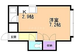 コート澄川A 1Kの間取図画像