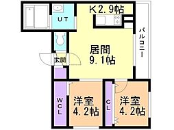 札幌市営東西線 南郷7丁目駅 徒歩8分 2階/-