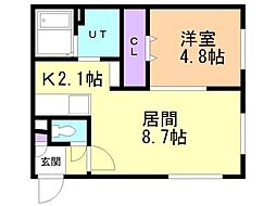 (仮称)南19西8マンション 1LDKの間取図画像