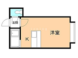 ヴィラビアンカ澄川 ワンルームの間取図画像