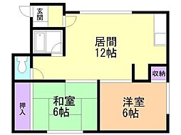 T・Yハイツ 2LDKの間取図画像