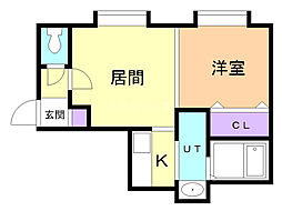 プリマヴェーラ 1DKの間取図画像