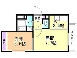 グランデ・カーマ28 1LDKの間取図画像
