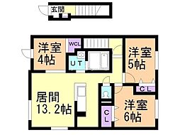 ラフォーレ 3LDKの間取図画像