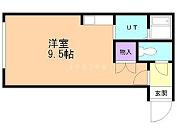 エーワンコート1 ワンルームの間取図画像