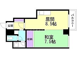 小野ビル 1LDKの間取図画像