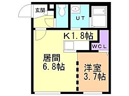 セフィーロ・ピラケシ 1LDKの間取図画像