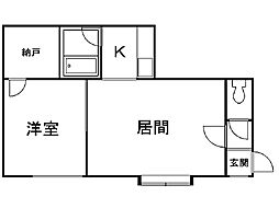 メゾンドール真栄 1LDKの間取図画像