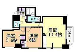 ドリームアヴェニュー広和No.16 2LDKの間取図画像