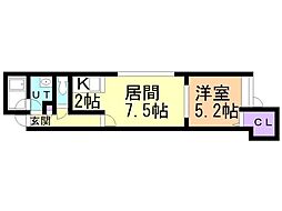 エントシュパンネン1 1LDKの間取図画像