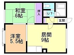 オーシャンビレッジ真栄 2LDKの間取図画像