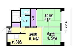 じょうてつドエル真駒内 2DKの間取図画像