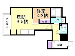 KDXレジデンス豊平公園 1LDKの間取図画像