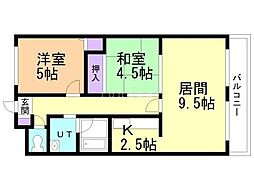 リージェンス平岸 2LDKの間取図画像