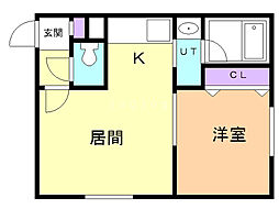 コムフォート南平岸 1LDKの間取図画像