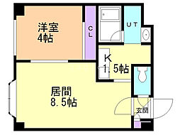 セトル豊平4・1 1LDKの間取図画像