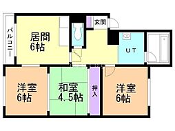 シャトー平岸 3DKの間取図画像