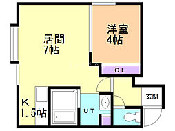 アーデン 1LDKの間取図画像