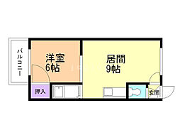 カサデューク澄川 1LDKの間取図画像