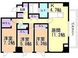 F018H1RAGISHI 3LDKの間取図画像