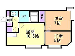メゾン・デュ・シーニュ.2 2LDKの間取図画像