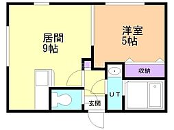 カステル大曲 1LDKの間取図画像
