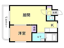 る・ぱれ平岸壱番館 1LDKの間取図画像
