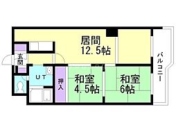 ハイツ平岸 2LDKの間取図画像