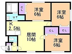 花コート 3LDKの間取図画像