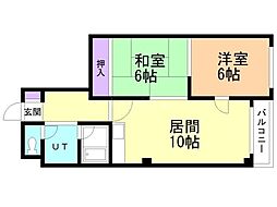 ブルーパレス2・4 2LDKの間取図画像
