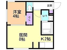 札幌平岸ラウンドスクエア 1LDKの間取図画像
