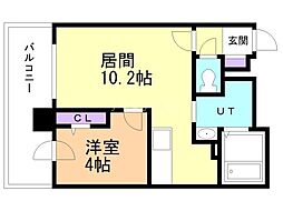 ビブレス月寒中央ステーション 1LDKの間取図画像