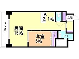 KKS羊ケ丘 1LDKの間取図画像