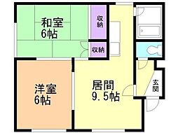 耐雪大洋MS1号 2LDKの間取図画像