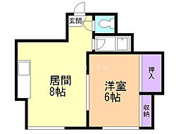 ノーブル・ハイム 1LDKの間取図画像