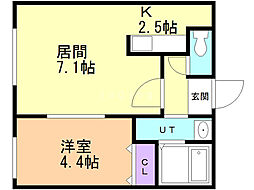 グランツ 1LDKの間取図画像