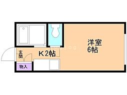 トーシンコーポ旭町 1Kの間取図画像