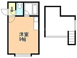テンインポート平岸 ワンルームの間取図画像